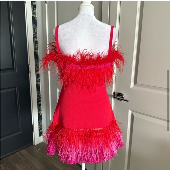STAUD Pink Feather Mini Dress - Picture 7 of 7